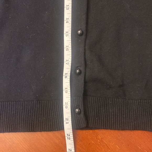 Vintage Pure Alfred Sung Medium Women’s Cardigan Black Cotton Ruffle - Picture 6 of 7